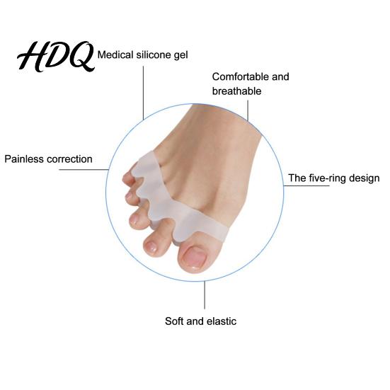 Bunion Corrector Insoles 1 Pair Toe Separators for Overlapping Toes Daytime Daily Relief Hallux Valgus Soft SEBS Spacer Walking Wear Orthotics