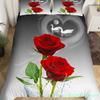 Romantisches Bettbezug-Set mit Schwanenmotiv, Kingsize, Wildtier-Bettbezug, Schmetterlings-Blumenmuster, Bettwäsche-Set für Valentinstag, Hochzeitsdeko