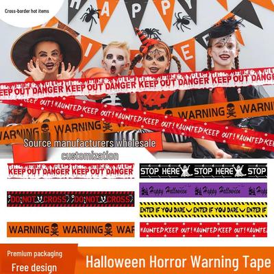 Ghostly Halloween Warning Tape - Spooky House Decoration