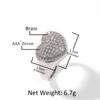 Hot-selling Copper Inlaid 5A Zircon Couple Ring Love Shape Niche Personality Trendy Cool Ring