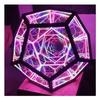 Geometric Dodecahedron Table Lamp with Modern Metal Frame and Multifaceted Panels for Ambient Lighting and Home Decoration