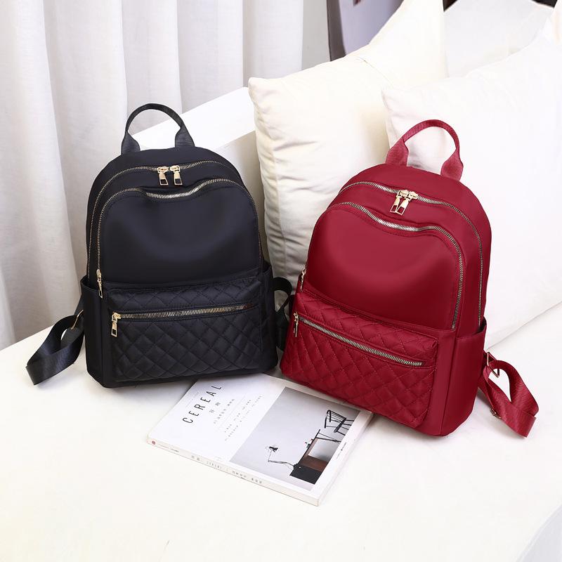 Women's Embroidered Oxford Cloth Casual Backpack for Travel and Storage