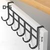 Storage Rack with 6 Hooks Sturdy Construction Strong Load-bearing Simple Installation Clothes Hanger Stainless Steel Hook