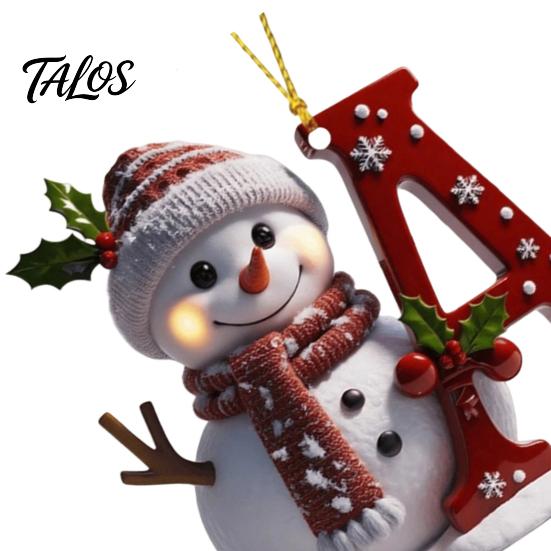 Handmade Gift Tags for Friends 2D Snowman Christmas Ornaments, Personalized Letter Ornaments Tree, Initial Pendant Ornament, Ornament DIY Hanging Xmas