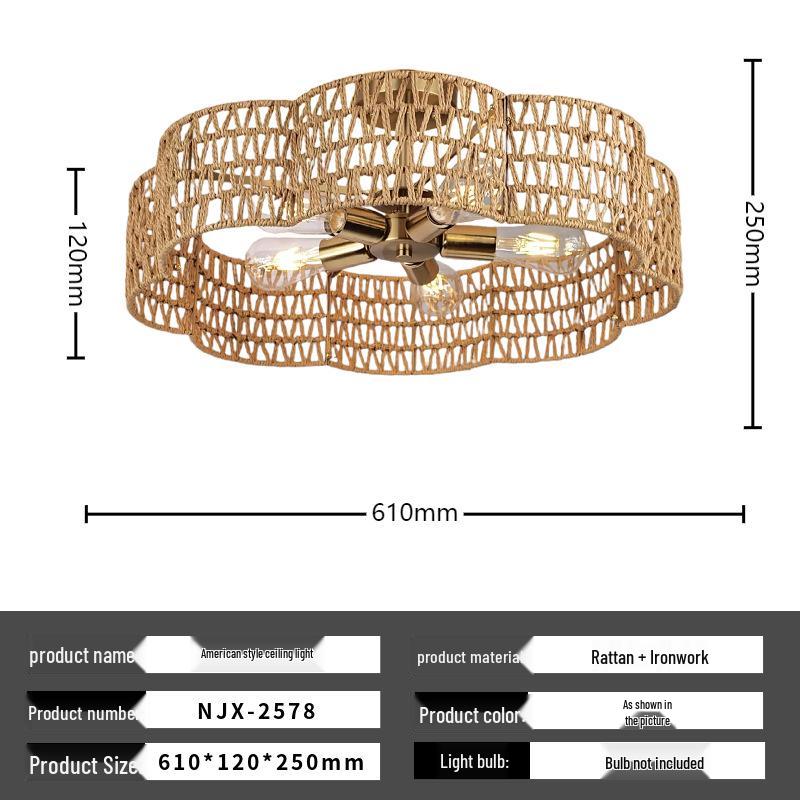 Modern Minimalist Hemp Rope Pendant Light for Bedroom, Study, and Tea Room