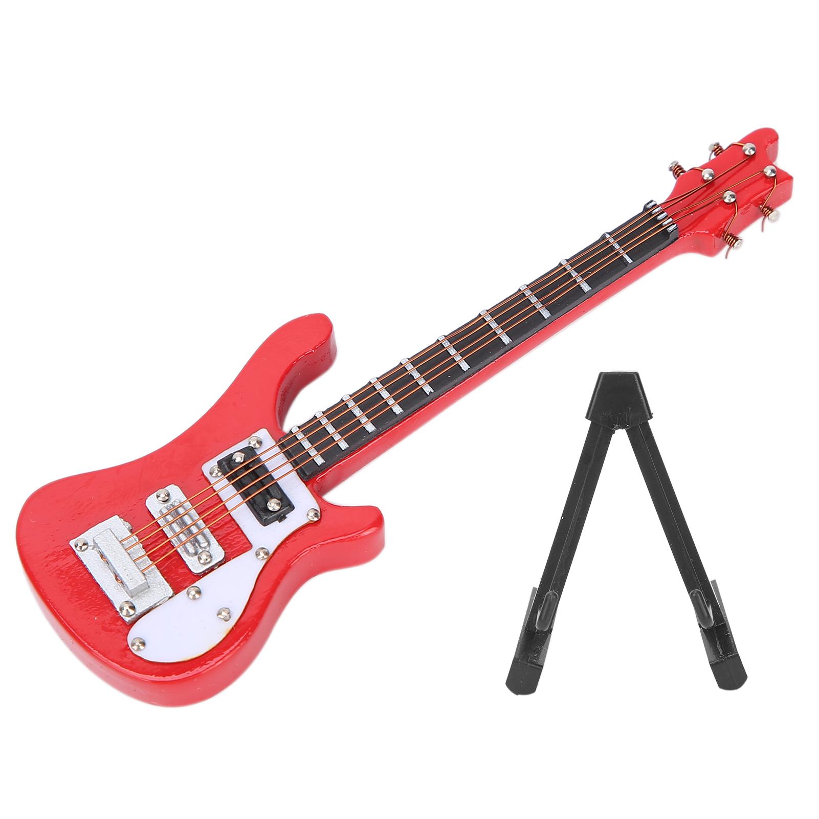 

Миниатюрная деревянная модель электрогитары-симулятора, музыкальный инструмент, украшения, подарки Red красный