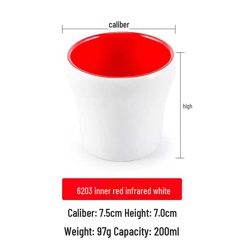 Dual-Color Melamine Tea Cup - Porcelain-Like Plastic Cup for Restaurants, Hot Pots, and Cafeterias