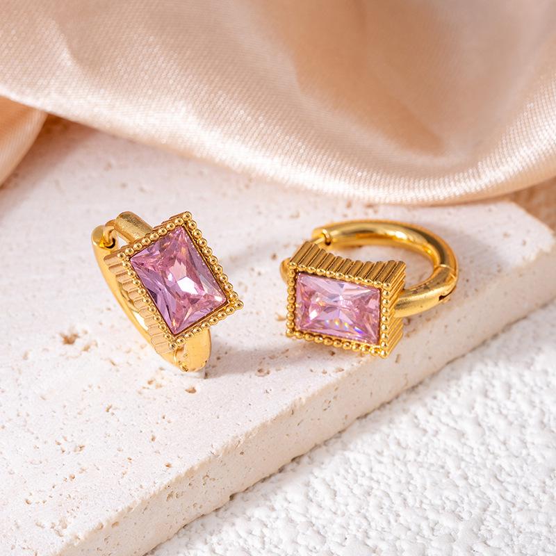 Hochwertige Edelstahl-Sternohrringe mit Vintage-Smaragd- und Zirkonkristallen