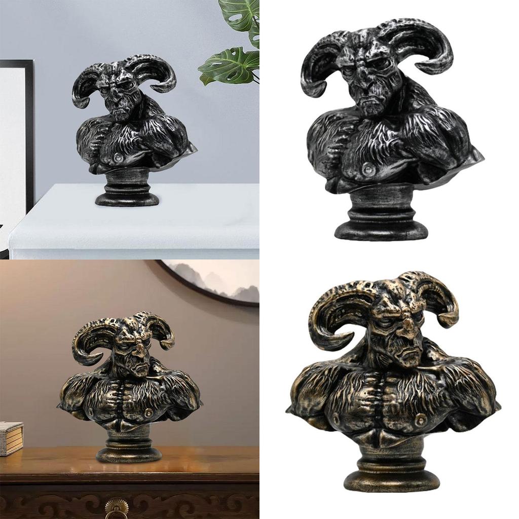 Harz RAM Kopf Statue Tischdekoration für Cafe Bar Dekoration Leicht