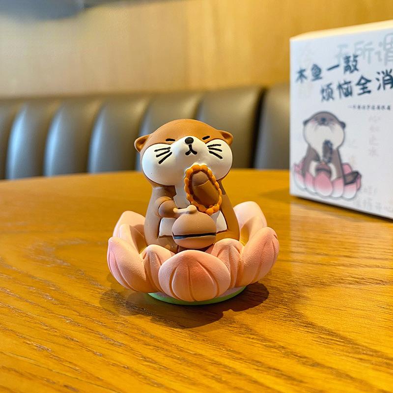 Good Luck Wooden Knock Toy Anxiety Relief Temple Fish Wood Drum Stress Relief Percussion Instrument Desktop Ornament Home Decor