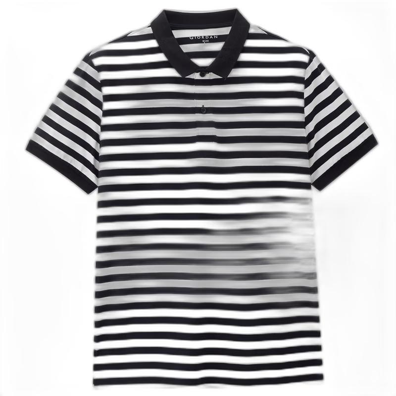 Giordano Men s Color-Block Striped Pure Cotton Polo Shirt M
