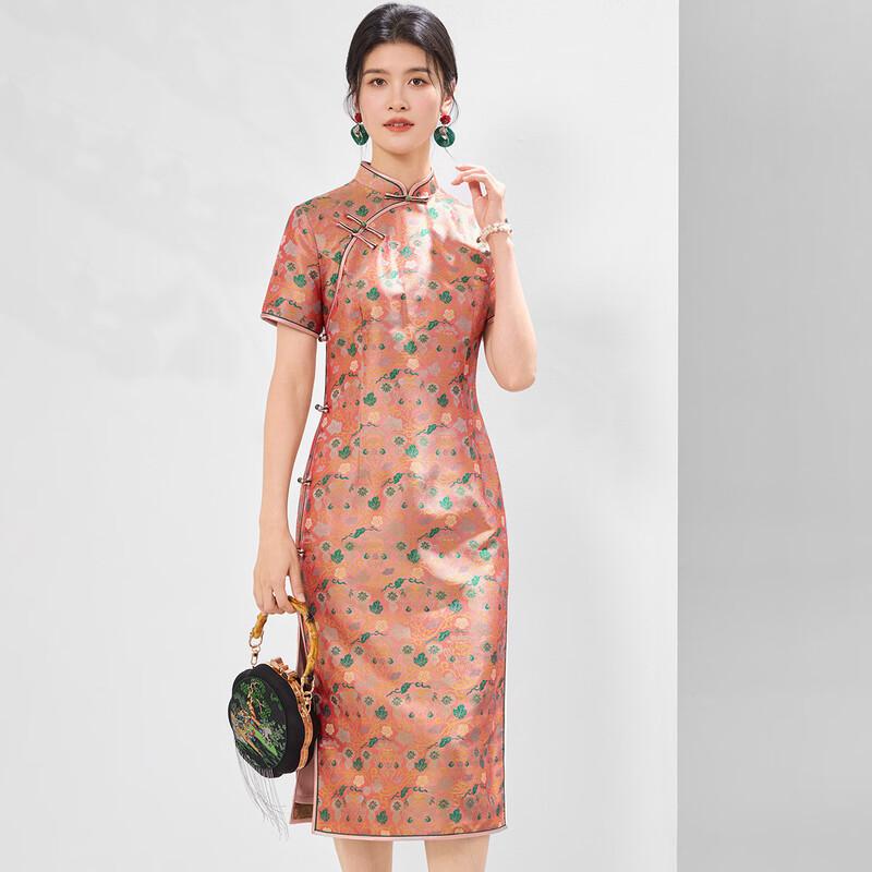 New Chinese Style Mulberry Silk Cheongsam Dress