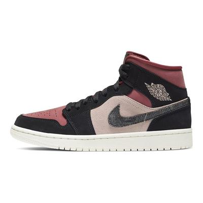Air 1 Mid Canyon Rust Damskie Sneakersy Czerwony Cząsteczkowy-Beżowy Czarny BQ6472-202