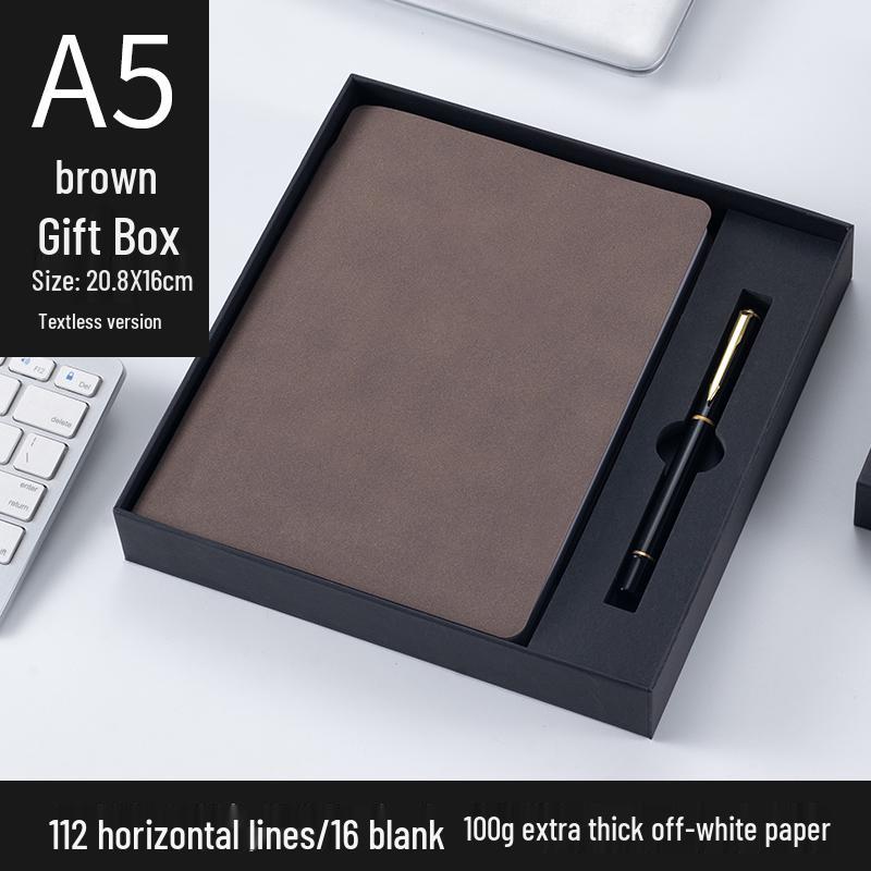 Customizable Sheepskin Notebook with Pen & Free Engraving - Company Logo 2025 Diary, A6/A5/B