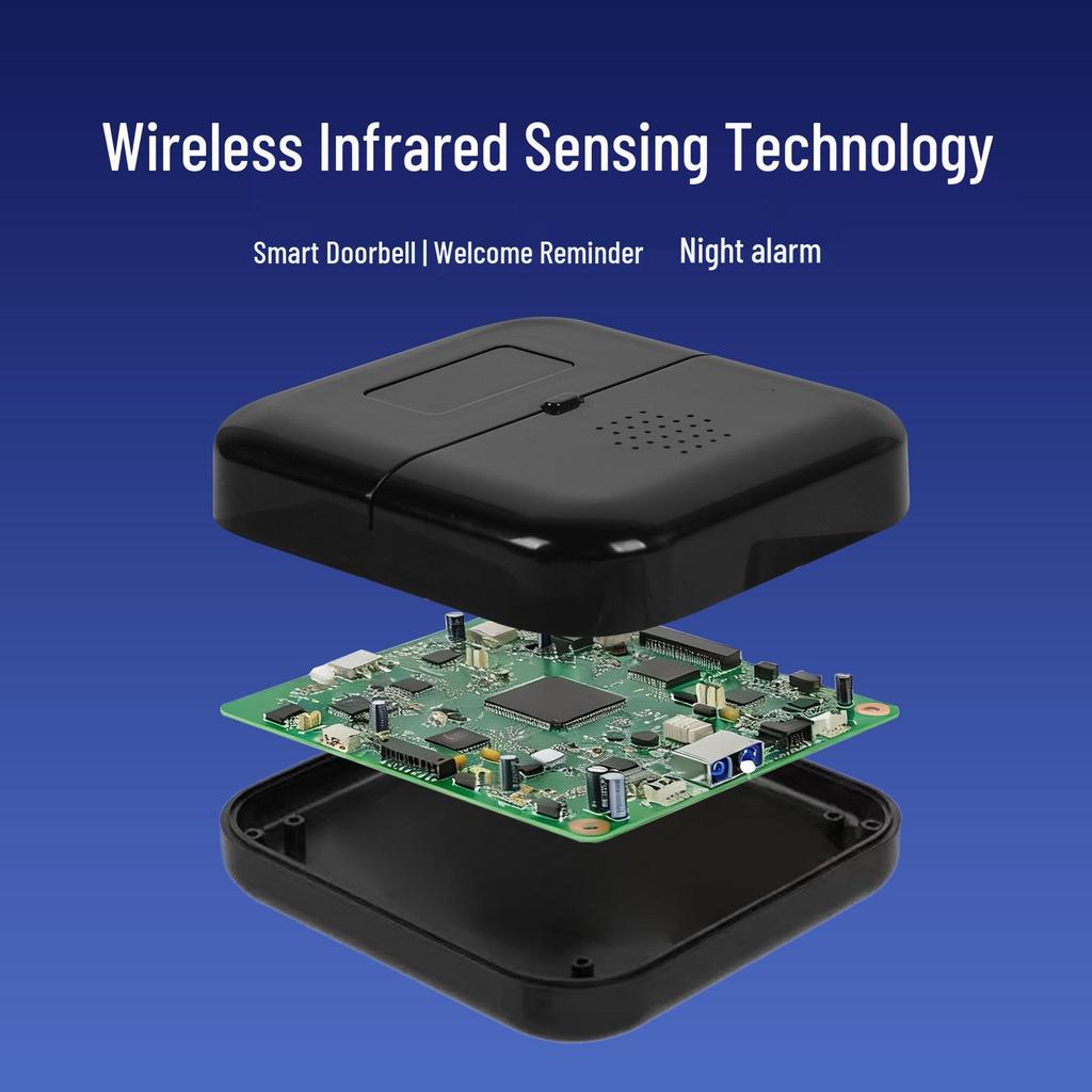 Wireless Infrared Doorbell with Auto-Ring and Wide-Angle Sensor for Homes and Shops