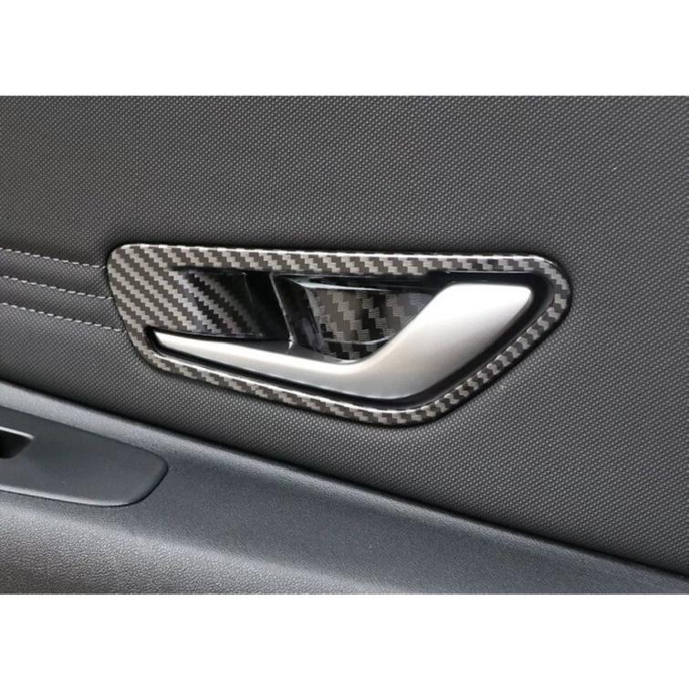 For Hyundai Elantra 2021-2025 Carbon Fiber Inner Door Handle Bowl Cover Trim 4PC