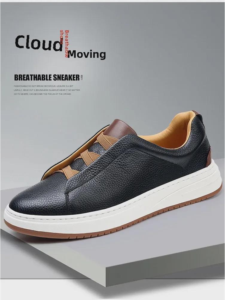 Scarpe da Uomo in Pelle Senza Lacci - Tendenza Autunno 2024: Suola Morbida, Vera Pelle, Stile Casual e Business