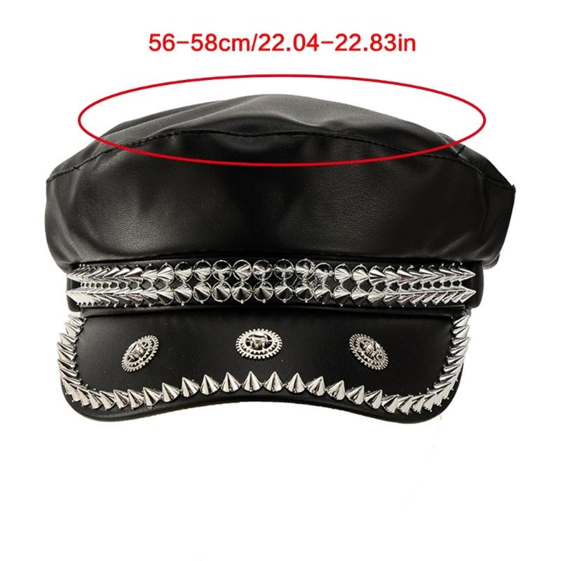 Lightweight Breathable Baseball Hat Durable PU Leather Punk Style Studs For Summer Festivals And Parties