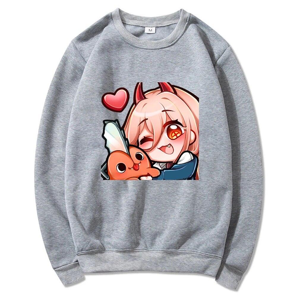 Anime Chainsaw Unisex Niedliche Pochita Power Hoodies Winter Warm Unisex/Damen Frühling/Herbst Unisex Sweatshirt Ästhetische Harajuku Sudaderas Unisex