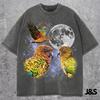 Three Kea Retro Graphic Tshirts, Vintage Parrot Moon Shirt, Funny Alpine Parrot Tee, Oversized Colorful Bird Tshirt, Exotic Kea Gift