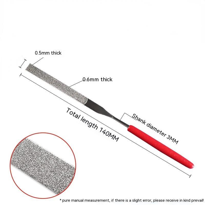 1 Stück Rutschfeste Feile Nadelfeile Flach Metall Stein Schleifen Kunststoffgriff Rot Set Diamant Heißer Verkauf Werkzeuge