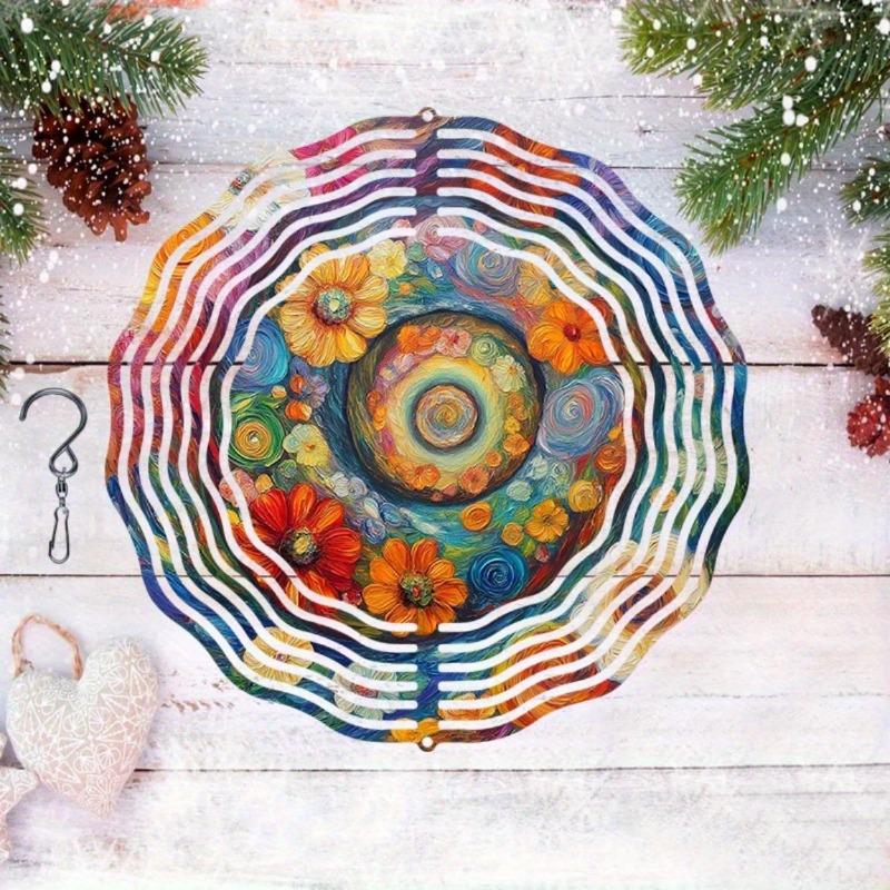 10 Zoll Hängender Windspinner mit 360-Grad-Haken für Balkon-Gartendekor Frühling Sommer Außendekoration