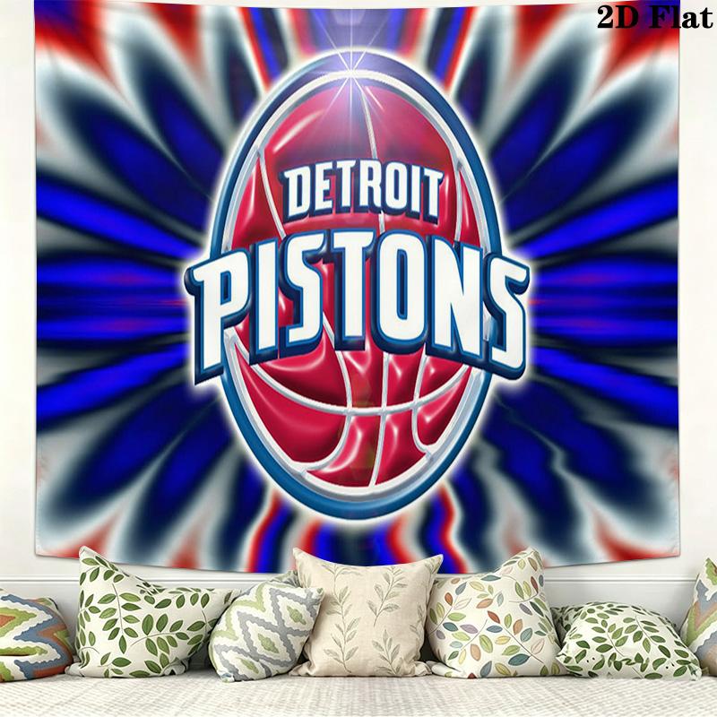 Detroit Pistons Wall Tapestry Aesthetic Wall Hanging Printed Fabric Blanket Decorative Tapestries for Bedroom Living Room Home Decor