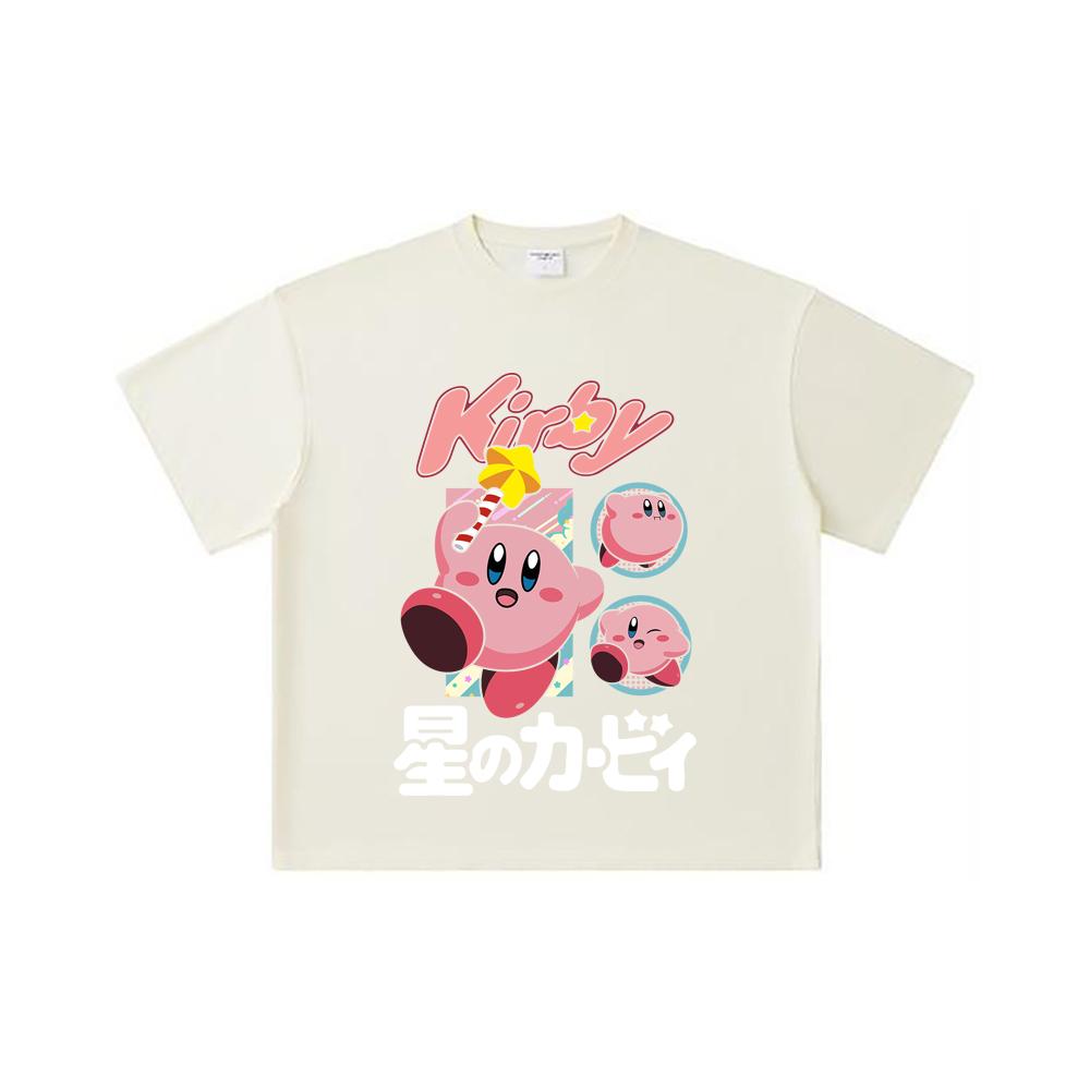 260 GSM Double Yarn 32 Count 100% Cotton Pokemon V7 Kirby Print Unisex Heavy Cotton T Shirt S