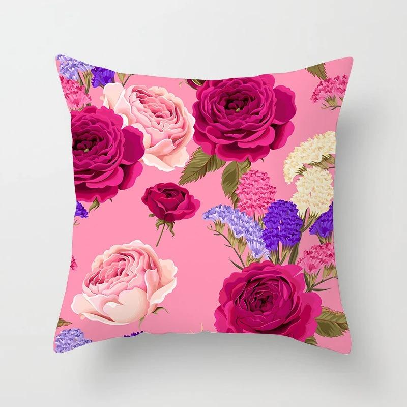 Flower Butterfly Print Pillowcase Car Ornaments Office Living Room Home Pillowcase
