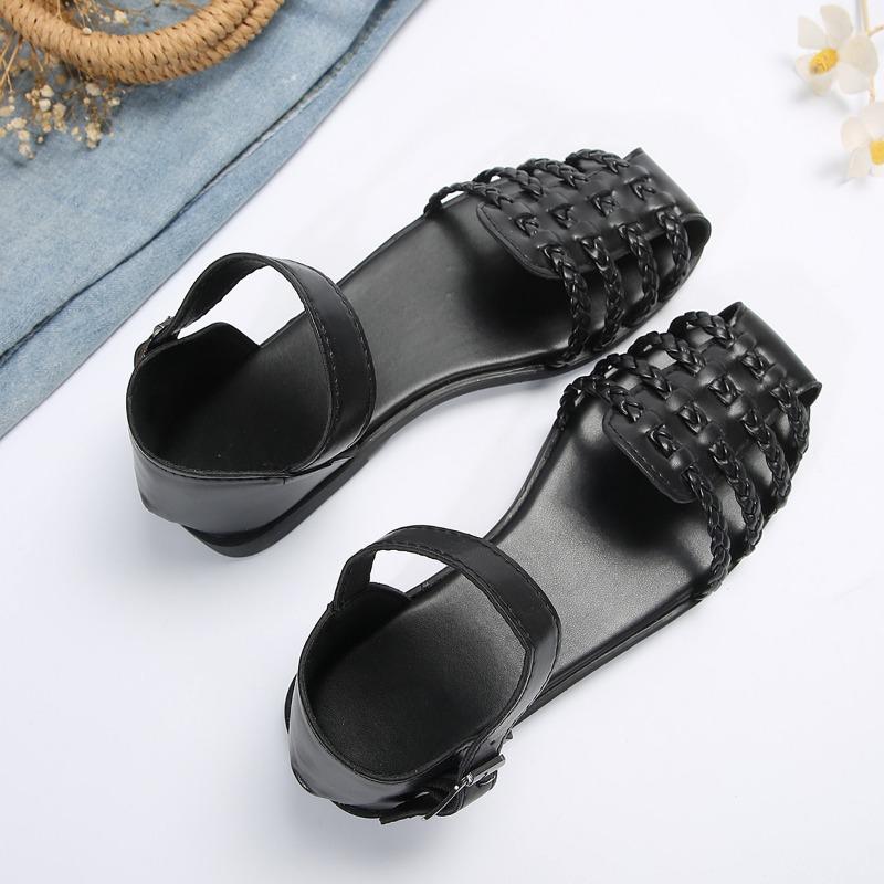 Women Sandals Summer Fashion Outdoor Beach Casual Comfortable Women's Shoes Leather Buckle Designer Flat with Ladies Sandals