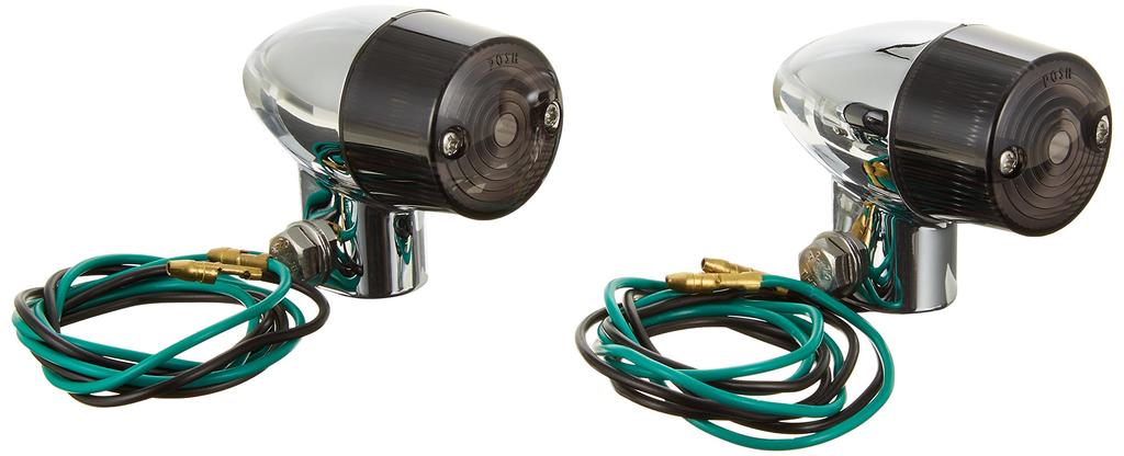POSH FAITH 093097 Motorcycle Supplies, Cannonball Type Turn Signal, For Single Sphere, Plated Body/Smoke Lens