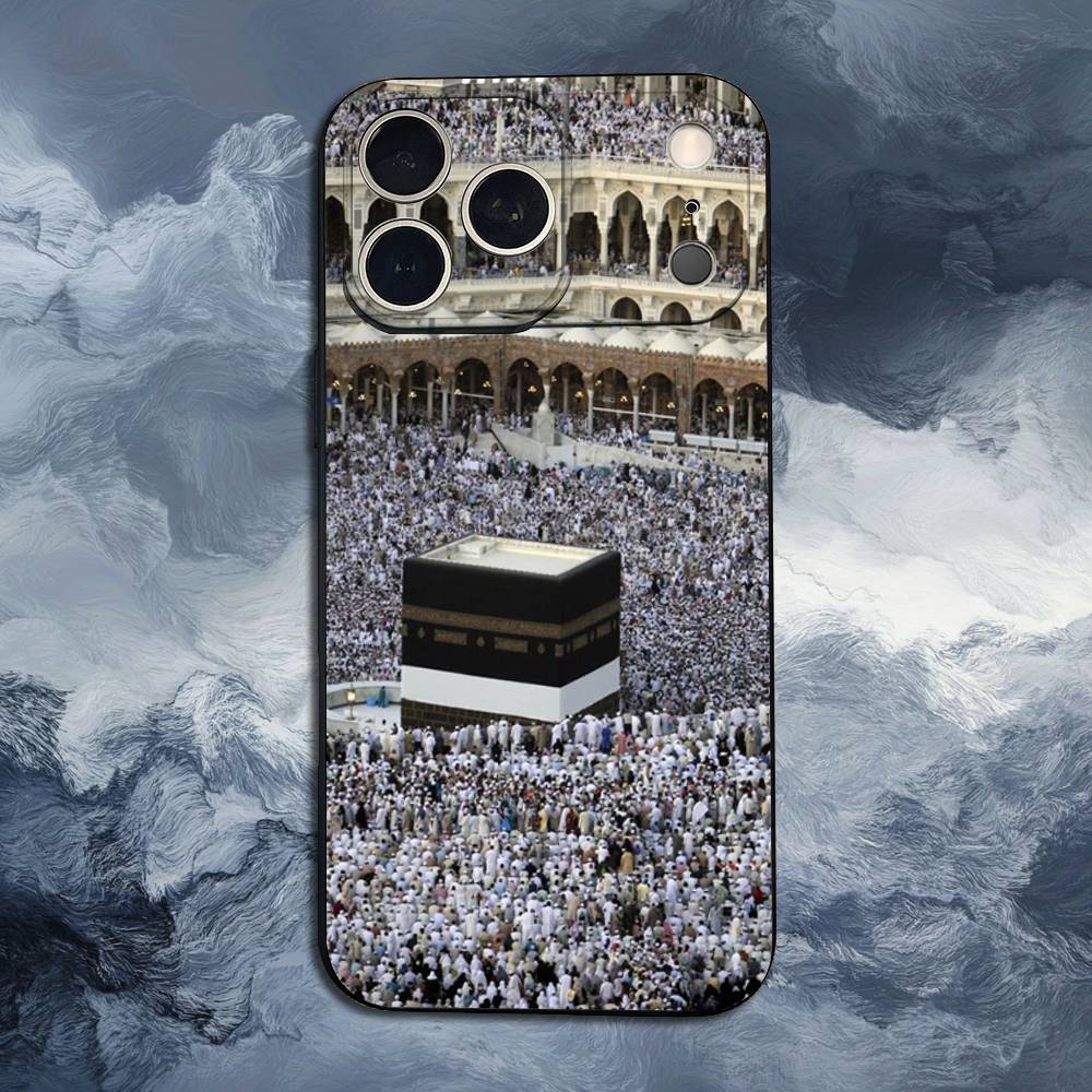 

Чехол для iPhone 12,16,11,14,15,17,13,X,Mini,SE,Max,8,7,XR,XS,Plus,Pro с изображением паломников в Мекке, Мягкий силиконовый черный чехол iPhone11