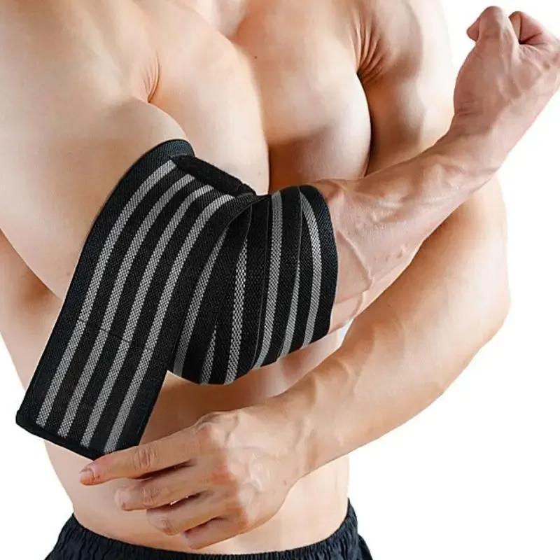 1 Stück 100cm Lang Wickel Ellbogenbandage Atmungsaktive Stütze Gym Fitness Sport Schutzpolster für Gewichtheben Bankdrücken