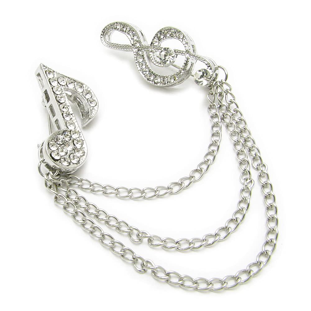 

Treble Clef Eighth Note Lapel Pin Chain Pin Brooch Music Tuck Pin CHS10003 Men s