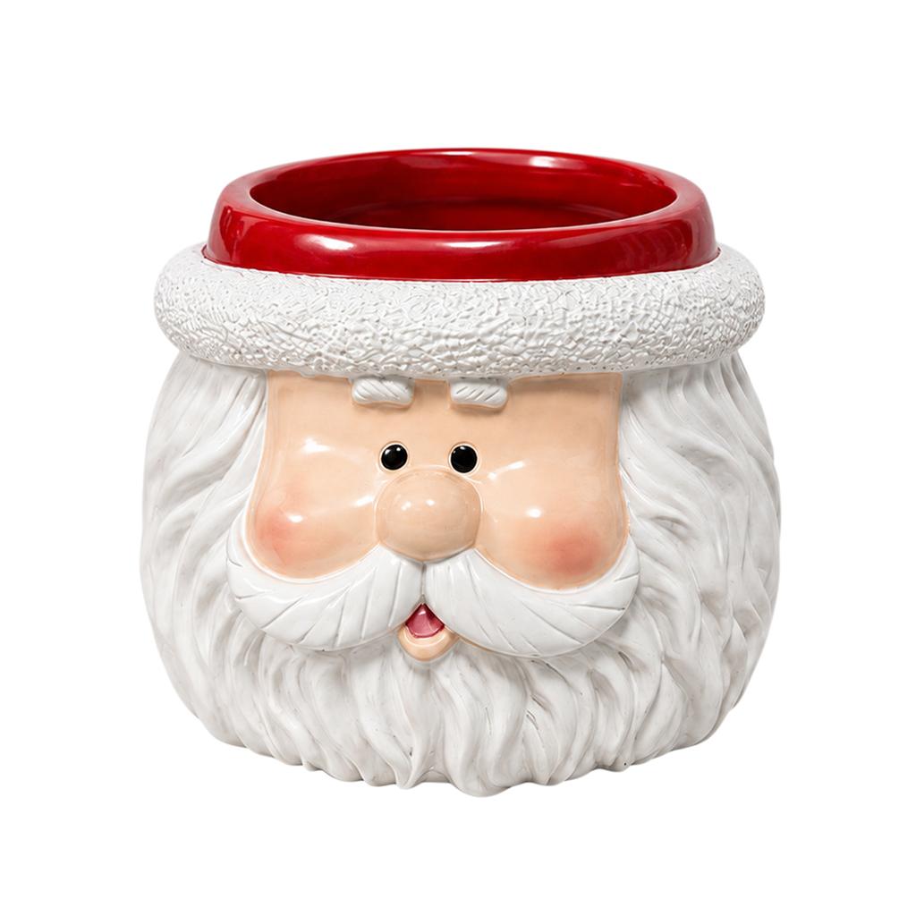Christmas Santa Claus Face Mini Resin Planter Festive Holiday Succulent Pot Desktop Decor Gift