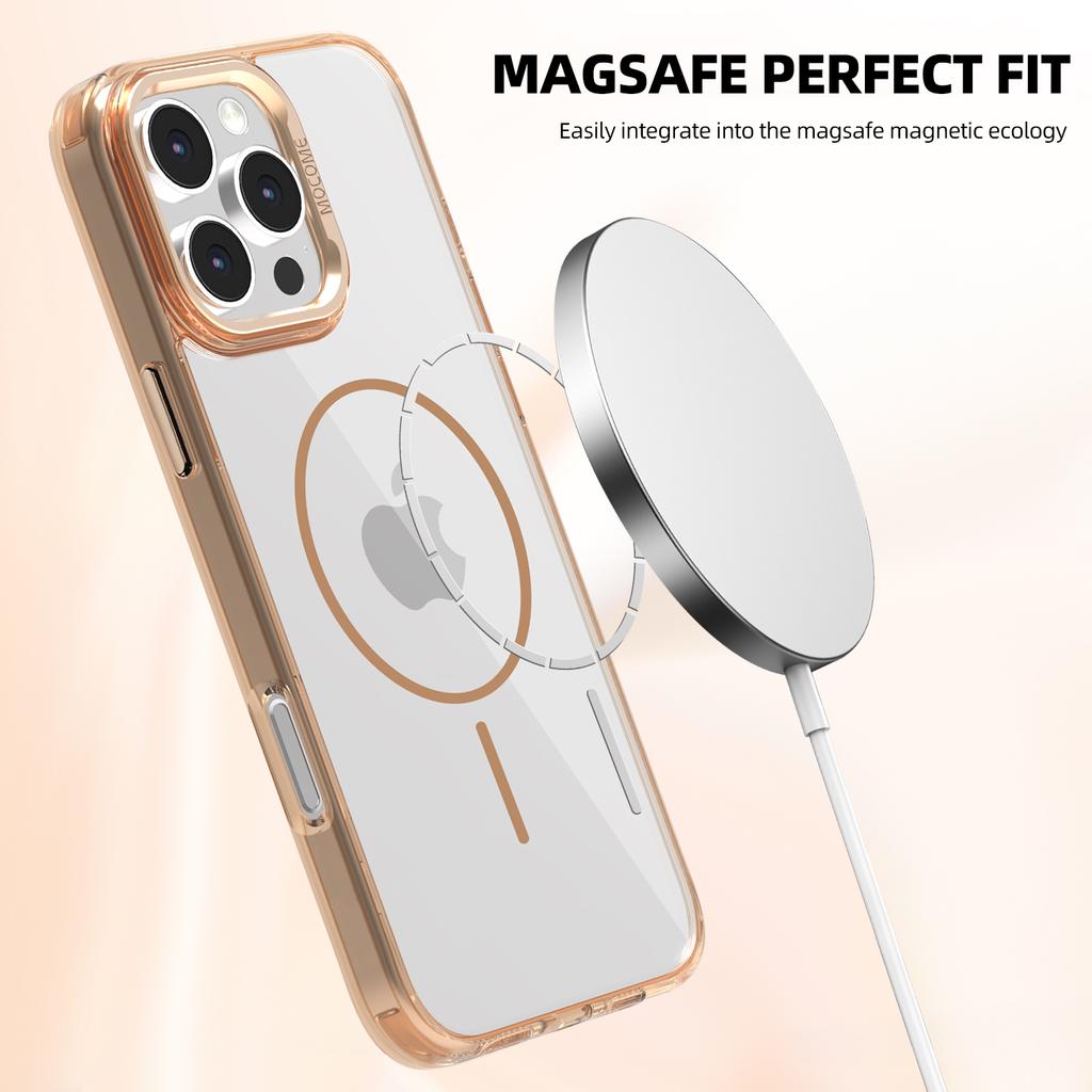 For iPhone 16 Pro Magnetic Clear Case TPU PC Protective Phone Cover