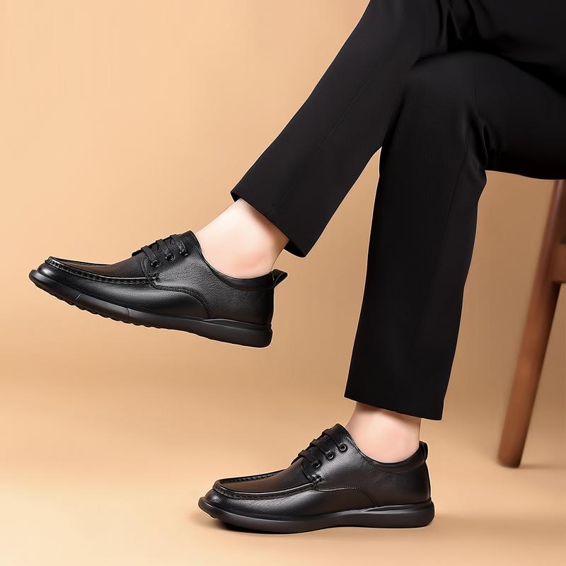 Genuine Leather Men's Shoes Black Classic Business Style Outdoor Formal Party Daily Office Adult Quality Comfortable Shoes Hot