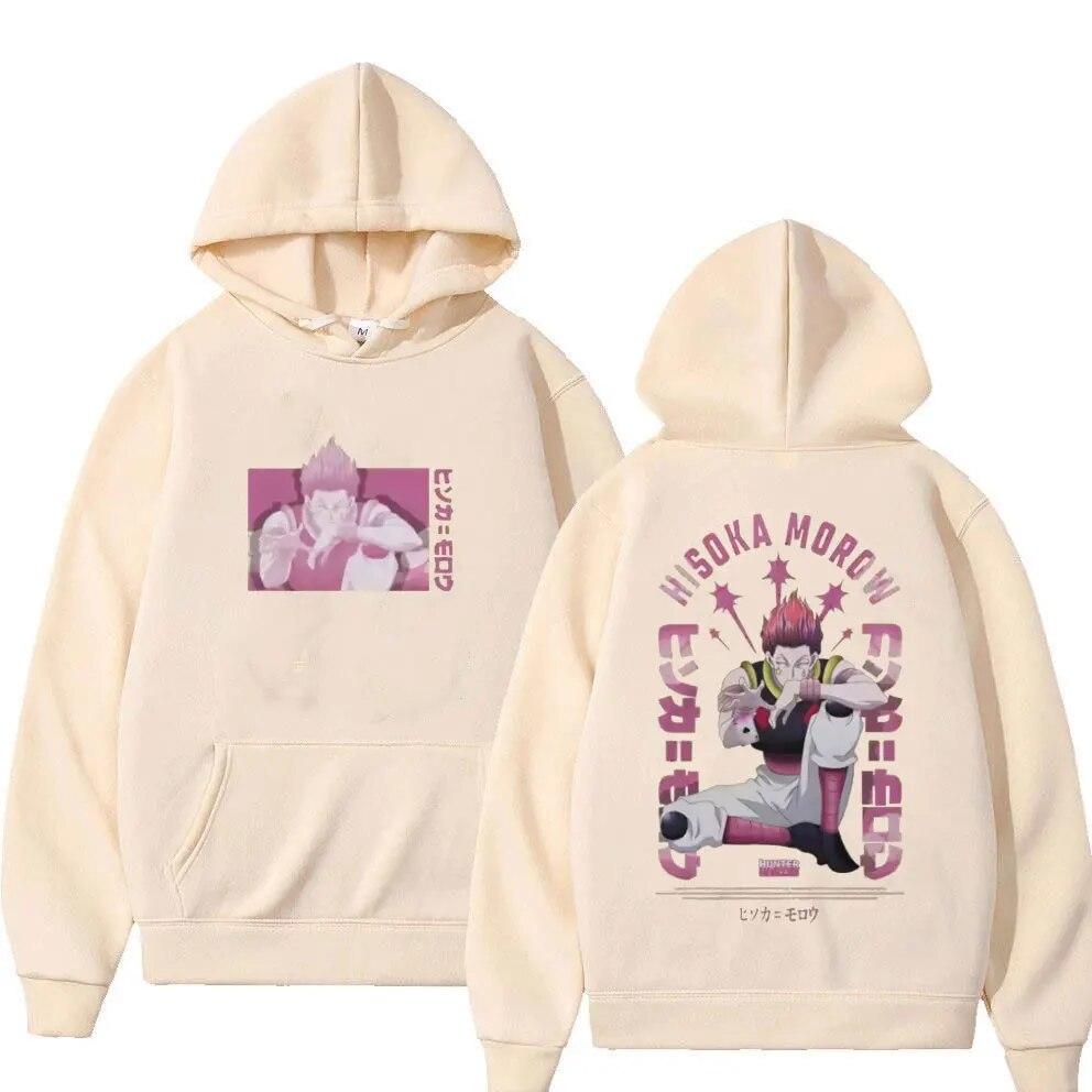 Japan Anime Hunter X Hunter Hisoka hettegenser med dobbeltsidig trykk Unisex dame unisexga fritidsgenser unisex mote overdimensjonerte sportsklær
