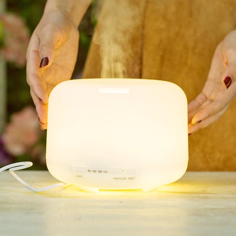 500ML Ultrasonic Air Humidifier & Aroma Diffuser - Muji Style, USB, Large Capacity