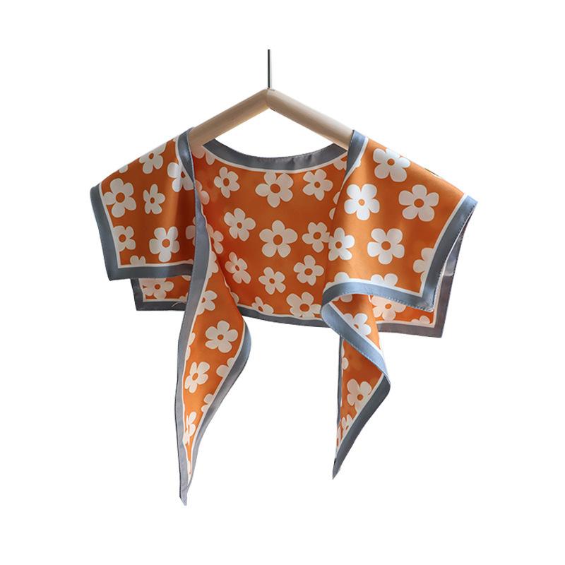 New shoulder silk scarf shawl women's spring and autumn summer fake collar air-conditioned room vest decoration with neck protection double-layer scar