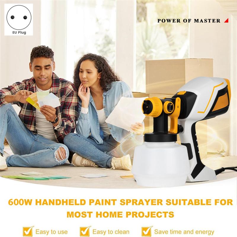 ABBP-For Home Renovation Spray Gun, White Latex Handheld High Atomization Spray Gun Sprayer 3 Spraying Patterns For Cleaning