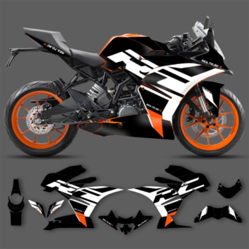 PowerZone Custom Sticker Graphics for KTM RC 250 RC 390 2014 2015 2016 SUPERMOTO Backgrounds Decals Racing Vinyl Sticker Kit 01