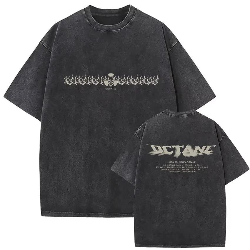 Vintage Washed Don Toliver Octane Album Merch T Shirt Unisexs Women Hip Hop Oversized Gothic Tshirt Tshirts Streetwear M
