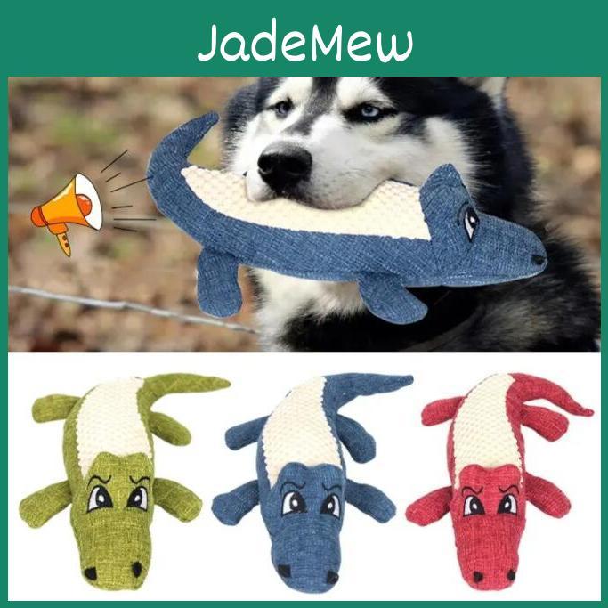 Pet Cartoon Interactive Chew Toys Animal Plush Alligator Shape Dog Sound Toy Gnawing Grinding Teeth Training Supplies