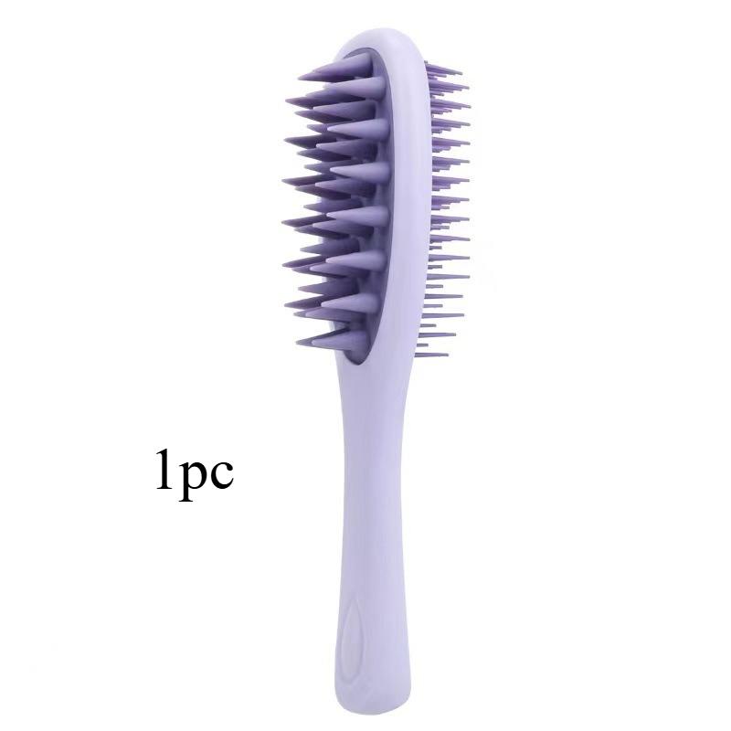 Long-handled double-sided scalp massage hair brush - Portable travel hair brush, double-sided bristles