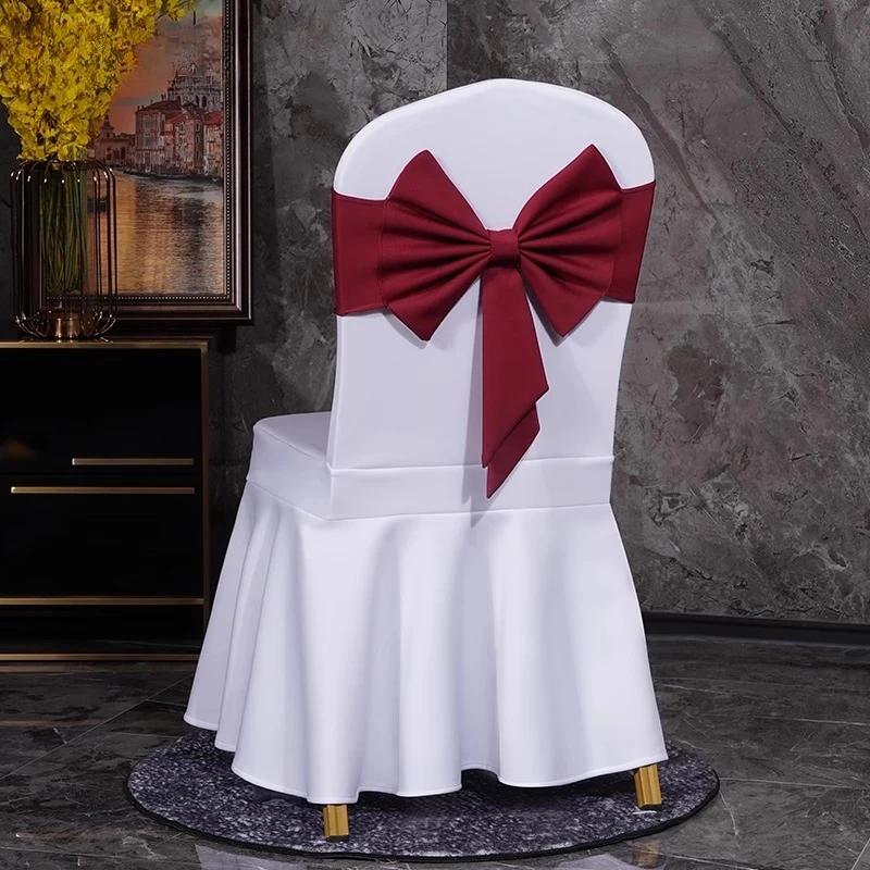 Spandex High Quality Chair Sash Fit All Chairs With Decorative Ready Made Bow Tie Knot Ideal for Wedding and Event Decoration