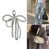 Pearl Beaded Bowknot Keychain Decorations Pendant Handbag Hangings Ornament Sweet Keyring Pendant for Women Girls