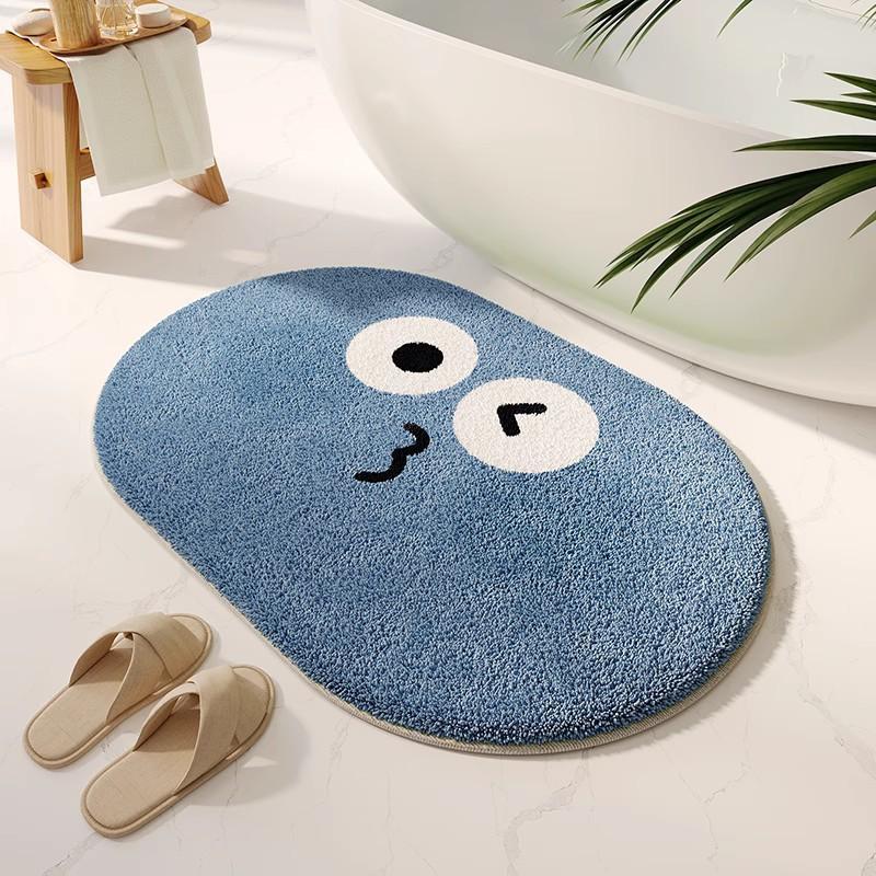 Absorbent Monster Bathroom Floor Mat Bathroom Floor Mat Imitation Cashmere Door Mat Non-slip Mat Household Bedroom Carpet Door Mat