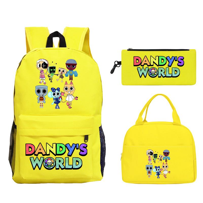 New Dandy's world game merchandise personalized printing primary and secondary school schoolbag three-piece set