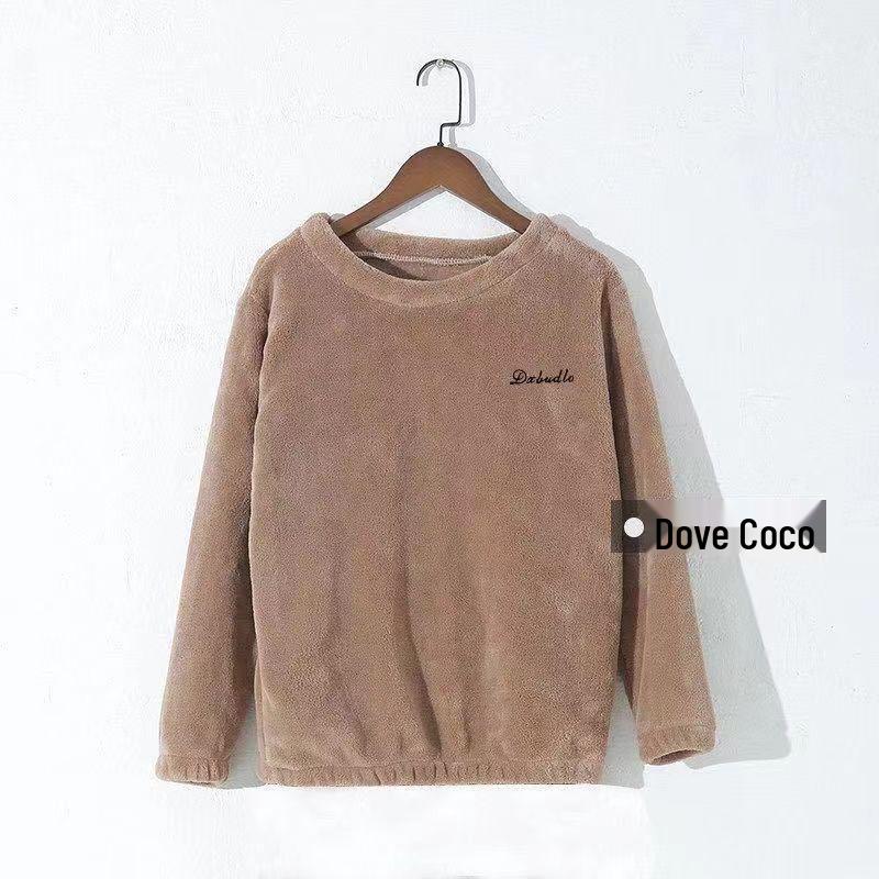 Унисекс Фланелевая Пижамная Кофта из Кораллового Флиса - Теплая Зимняя Одежда с Плюшевой Теплотой One Size 90-140 jin